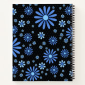 Blauw Bloemmacht Daisy Patroon Bloemen Notitieboek (Achterkant)