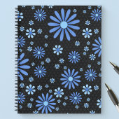 Blauw Bloemmacht Daisy Patroon Bloemen Notitieboek