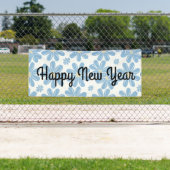 Blauw Bloemmotief - Aanpasbare Banner (Insitu)