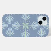 Blauw Bloemmotief Abstract Patroon Case-Mate iPhone Case (Achterkant (horizontaal))