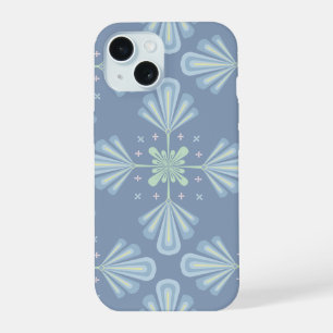 Blauw Bloemmotief Abstract Patroon iPhone 15 Case