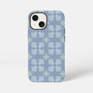 Blauw Bloemmotief Abstract Patroon iPhone 13 Mini Hoesje