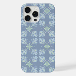 Blauw Bloemmotief Abstract Patroon iPhone 15 Pro Max Case