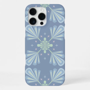 Blauw Bloemmotief Abstract Patroon iPhone 16 Pro Max Hoesje
