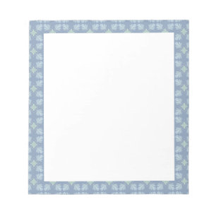 Blauw Bloemmotief Abstract Patroon Notitieblok
