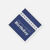 Blauw bloemmotief accent servet (Hoek)