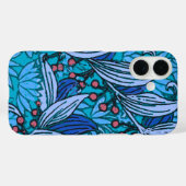Blauw Bloemmotief Antiek Boho Modern Case-Mate iPhone Case (Achterkant (horizontaal))