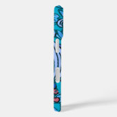 Blauw Bloemmotief Antiek Boho Modern Case-Mate iPhone Case (Achterkant / Rechts)