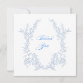 Blauw Bloemmotief Bedankkaart (Voorkant)