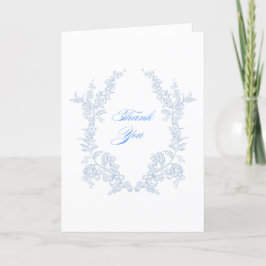 Blauw Bloemmotief Bedankkaart