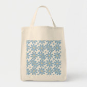 Blauw Bloemmotief - Boodschappentas Tote Bag (Voorkant)