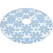 Blauw Bloemmotief Boom Rok Kerstboom Rok (Gekanteld)