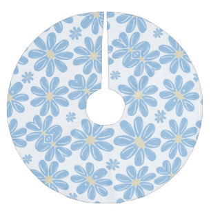 Blauw Bloemmotief Boom Rok Kerstboom Rok