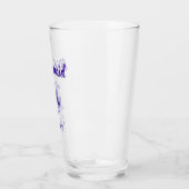 Blauw bloemmotief bruidsmeisje glas (Links)