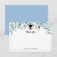 Blauw bloemmotief bruiloftsborrel uit het Regency-