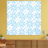 Blauw Bloemmotief - Canvasprint Canvas Afdruk (Insitu (Woonkamer))