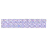 blauw bloemmotief damast patroon medium tafelloper (Horizontaal)