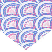 blauw bloemmotief damast patroon medium tafelloper (Hoek)
