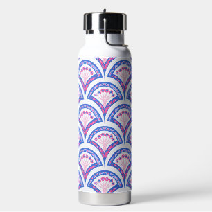 blauw bloemmotief damast patroon waterfles
