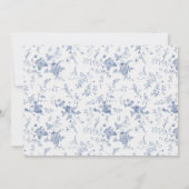 Blauw Bloemmotief De Avond Voor De Proefavond Dine Kaart (Achterkant)