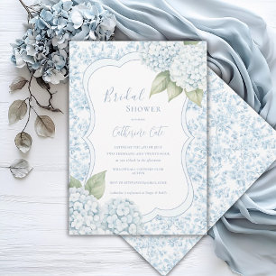 Blauw bloemmotief Elegante blauwe hortensia bruids Kaart