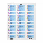 Blauw bloemmotief etiket (Full Sheet)