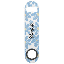 Blauw Bloemmotief - Gepersonaliseerde Flesopener Speed Flessenopener