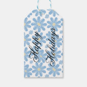 Blauw Bloemmotief - Gepersonaliseerde Gift Tags Cadeaulabel (Voorkant)