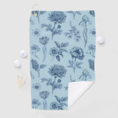 Blauw Bloemmotief Golfhanddoek (Insitu)