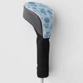Blauw Bloemmotief Golfheadcover (Schuin)