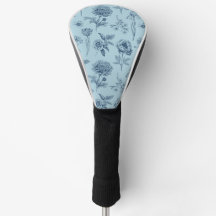 Blauw Bloemmotief