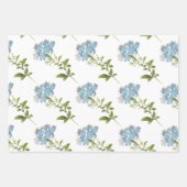 Blauw Bloemmotief Inpakpapier Vel (Voorkant 2)