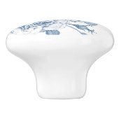  blauw bloemmotief keramische knop (Zijkant)