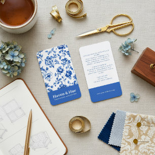 Blauw Bloemmotief Klassiek Delfts Aardewerk Patroo Visitekaartje
