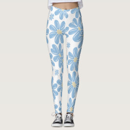 Blauw Bloemmotief - Leggings