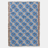 Blauw Bloemmotief met Parels Deken (Voorkant Verticaal)