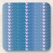 Blauw bloemmotief met viooltjes uit het verleden drankjes onderzetter (Voorkant)