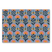 Blauw bloemmotief met vrolijke rand kaart (Achterkant)
