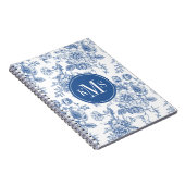 Blauw Bloemmotief Notitieboek (Rechterzijde)
