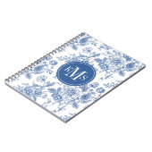 Blauw Bloemmotief Notitieboek (Linkerzijde)