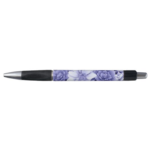 Blauw Bloemmotief Pen (Voorkant)