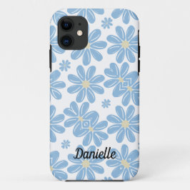Blauw Bloemmotief - Persoonlijke iPhone 11 Hoesje