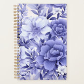Blauw Bloemmotief Planner (Voorkant)