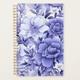 Blauw Bloemmotief Planner