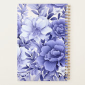 Blauw Bloemmotief Planner (Achterkant)