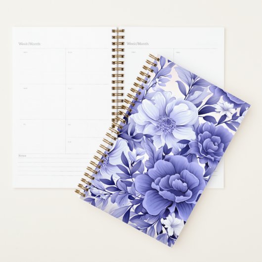 Blauw Bloemmotief Planner (Display)