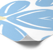 Blauw Bloemmotief - Poster (Hoek)