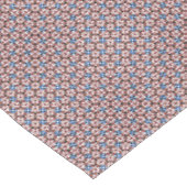 Blauw Bloemmotief  Roze en Bruin Tafelkleed (Gekanteld)