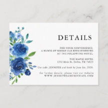 Blauw Bloemmotief Rustieke Trouwdetails