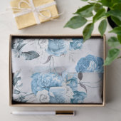 Blauw Bloemmotief Serie Design 2 Tissuepapier (Geschenk)
